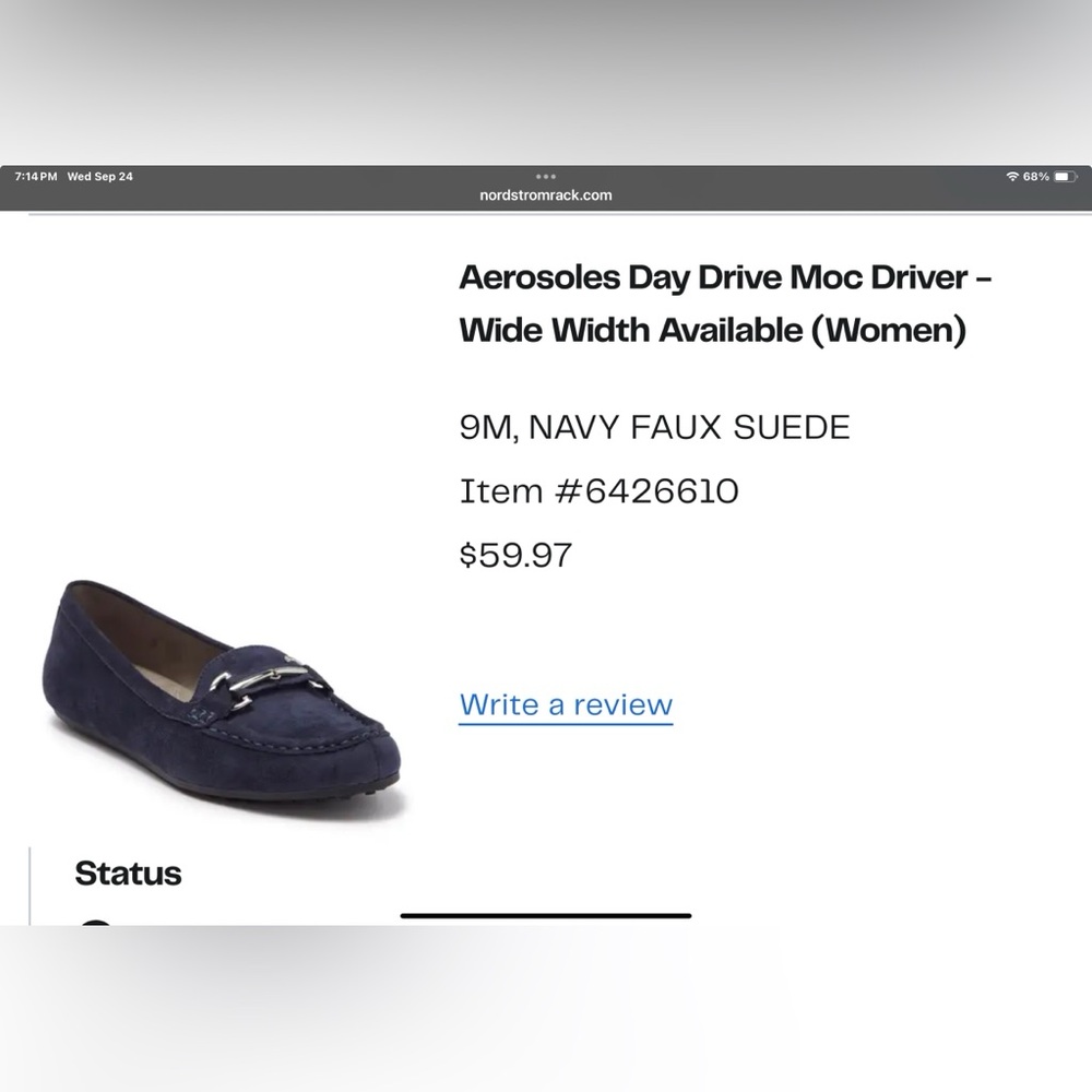 Navy faux suede loafers Size 9